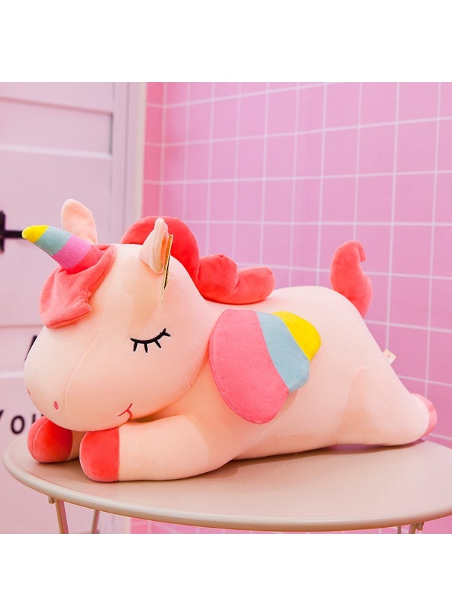Angel Rainbow Unicorn Plush Toy - Large Size (Pink) - Image 1