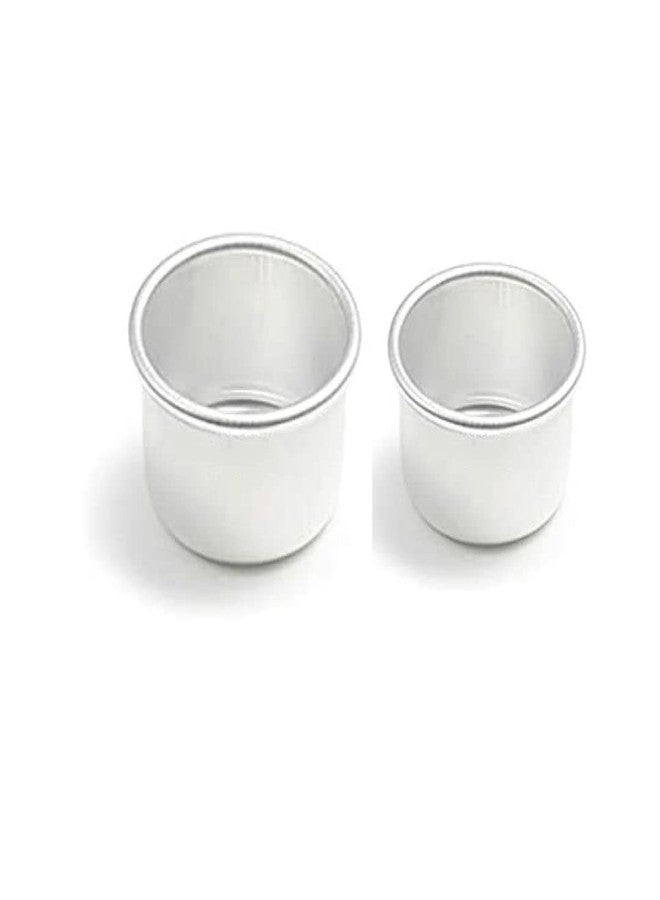 A Z Collection Aluminium Cake Moulds Mini for Microwave Oven-(3 & 4 inch Diameter, Aluminium 2 PCS) - Image 3