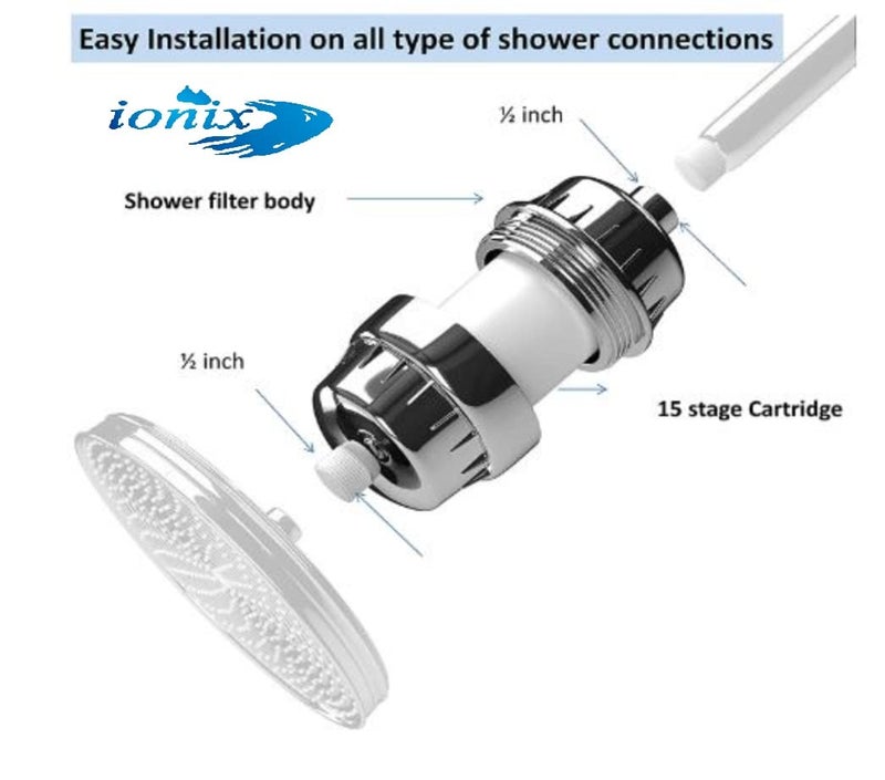 IONIX Tap flter with extra cartrdige Water Softener for Bathroom 1 Year Warranty Shower Filter Water Softener Hard Water Softener Shower filter for hard water Tap Water filter - Image 4