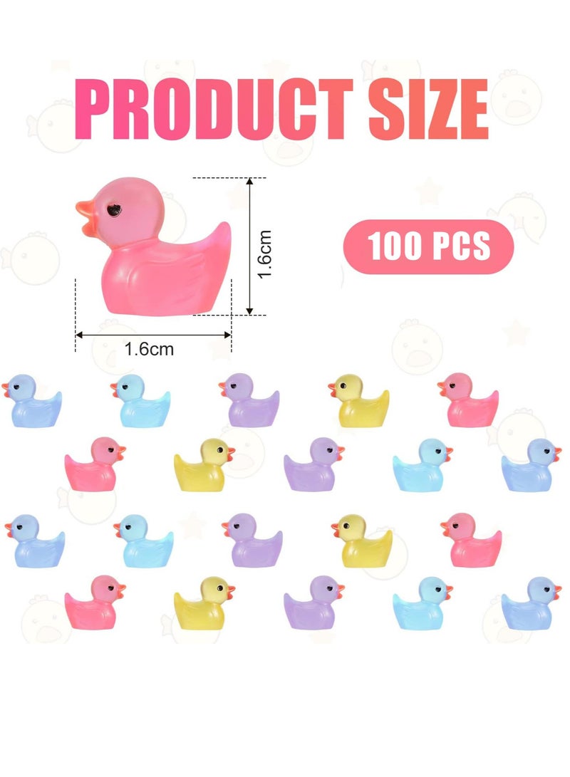 Relex Pack of 100 Mini Luminous Ducks, Multicoloured Resin Ducks, Tiny Duck for Garden Micro Landscape Ornament, Bonsai, Fish Tank, Aquarium Garden Decoration - Image 5