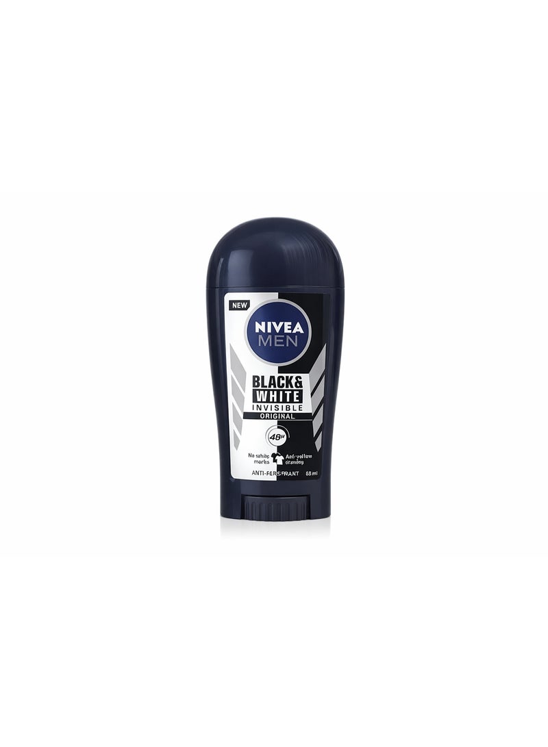 نيفيا مين مزيل عرق NIVEA MEN بلاك آند وايت إنفيزيبل 48 ساعة حماية ضد العرق والبقع  مضاد للروائح  مناسب لجميع أنواع البشرة  عبوة 40 مل - Image 1