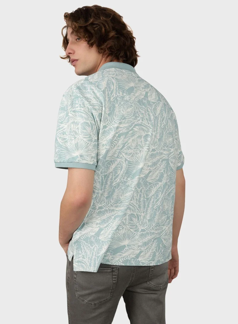 American Eagle Printed Pique Polo Shirt