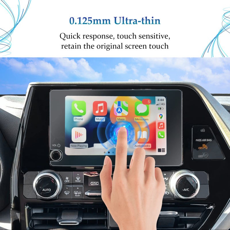 SKTU 2Pcs 2023 2024 2025 2026 Highlander Accessories Screen Protector for 2023-2025 2026 Toyota Highlander/Highlander Hybrid 8 Inch Navigation [Ultra Clear, Anti-Scratch&Glare] - Image 2