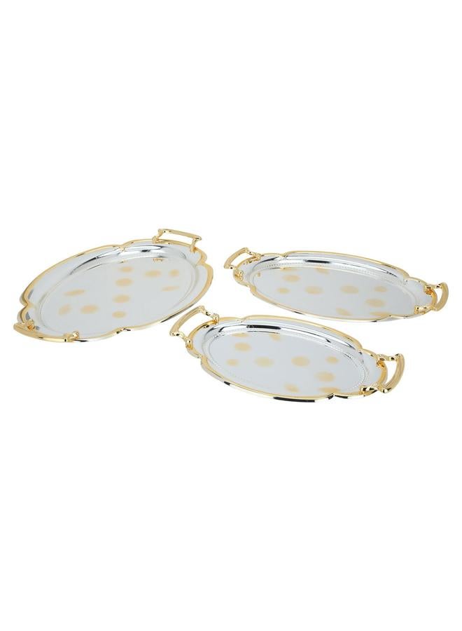 السيف  طقم أغطية فولاذية بيضاوية فضية مكون من 3 قطع - Image 2