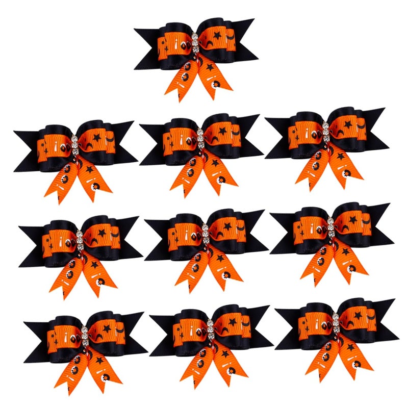 Halloween Pet Hair Flower Accessories 10PCS Floral Design Dog Cat Headdress Rubber Bands - Image 2