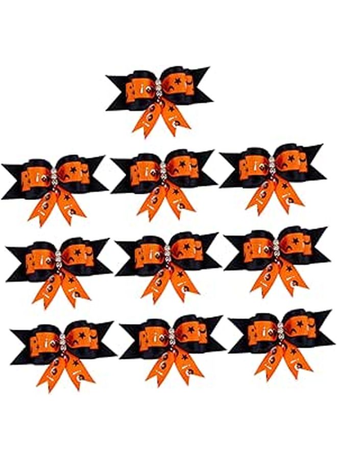Halloween Pet Hair Flower Accessories 10PCS Floral Design Dog Cat Headdress Rubber Bands - Image 1