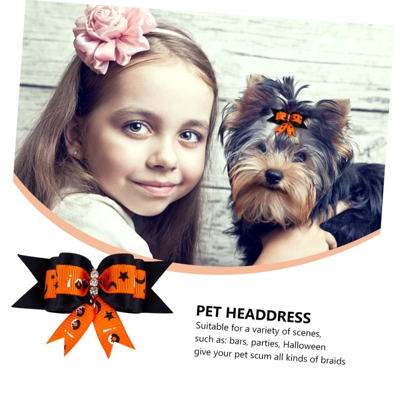Halloween Pet Hair Flower Accessories 10PCS Floral Design Dog Cat Headdress Rubber Bands - Image 4