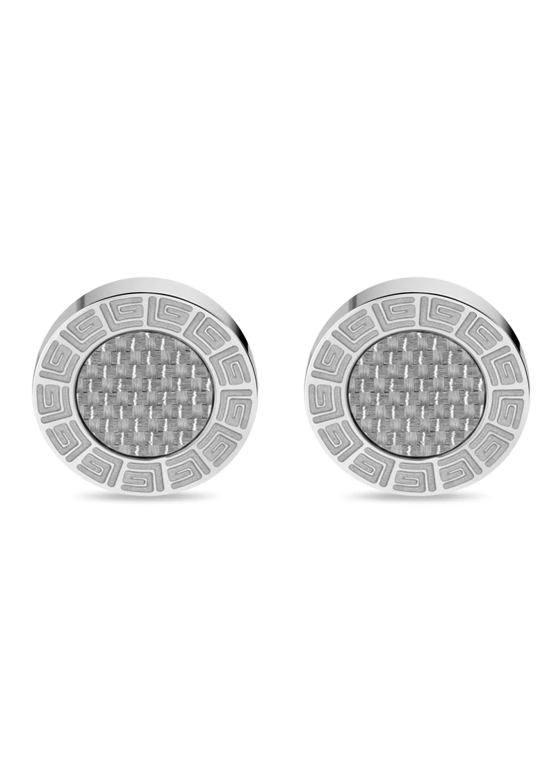 غاي لاروش Alain Stainless Steel Silver Cufflinks For Men