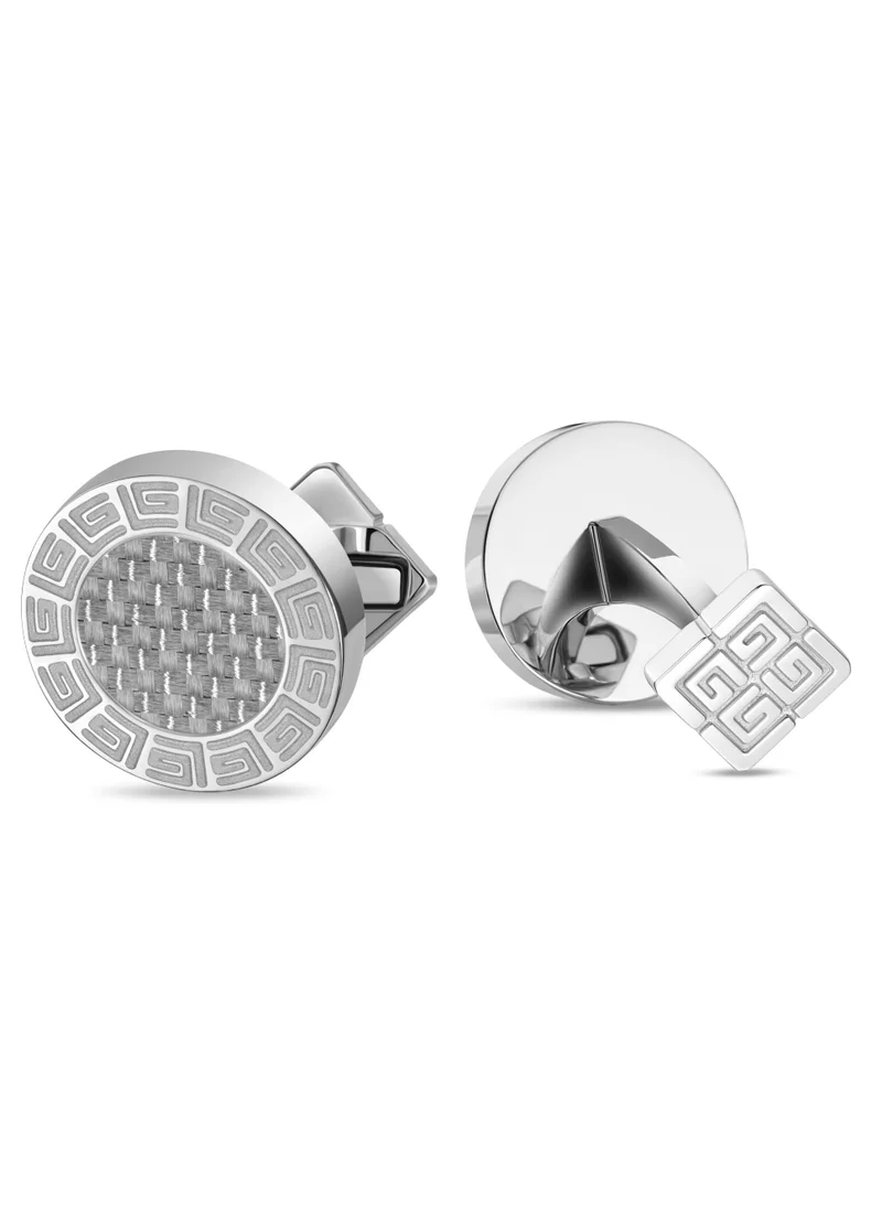 Guy Laroche Alain Stainless Steel Silver Cufflinks For Men