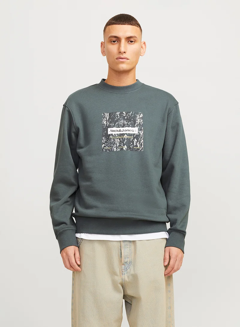 JACK & JONES Graphic Crew Neck Sweatshirt
