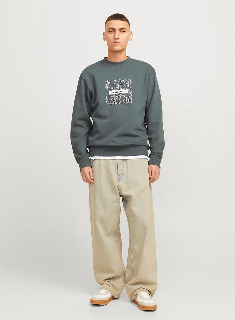 JACK & JONES Graphic Crew Neck Sweatshirt