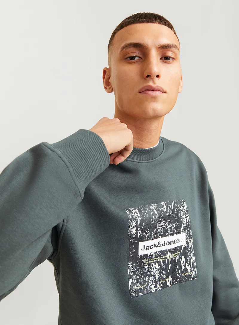 JACK & JONES Graphic Crew Neck Sweatshirt