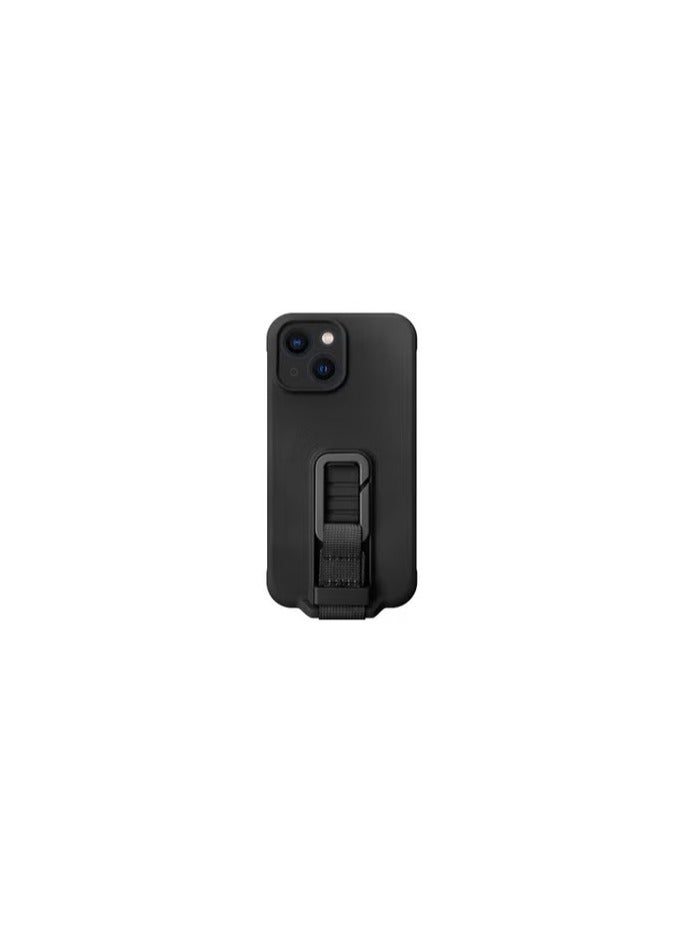 CATANES iPhone 13 Case Soft Silicone Foldable Kickstand Buckle Hook Back Cover Black - Image 1