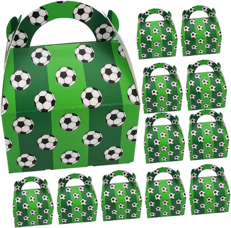 VERDANVERSE 50pcs Football Candy Boxes Green Paperboard Soccer Party Favor Boxes Birthday Wedding Holiday Candy Cases for Sports Game Treats - Image 1