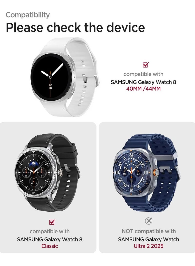 Metal Band Compatible with Samsung Galaxy Watch 8 40mm 44mm/8 Classic 46mm(2025),Stainless Steel Strap with Secure Clasp,Men's Rugged Stylish Wristband,Silver - Image 3