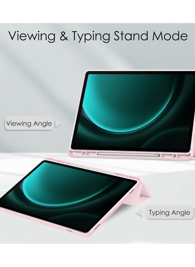 عام غطاء متوافق مع Samsung Galaxy Tab S10+ بحجم 12.4 بوصة (2024)، غطاء لوحي قابل للثني ثلاثي مع حامل قلم، ظهر شفاف من الأكريليك مع وظيفة الاستيقاظ/النوم التلقائي. - Image 4