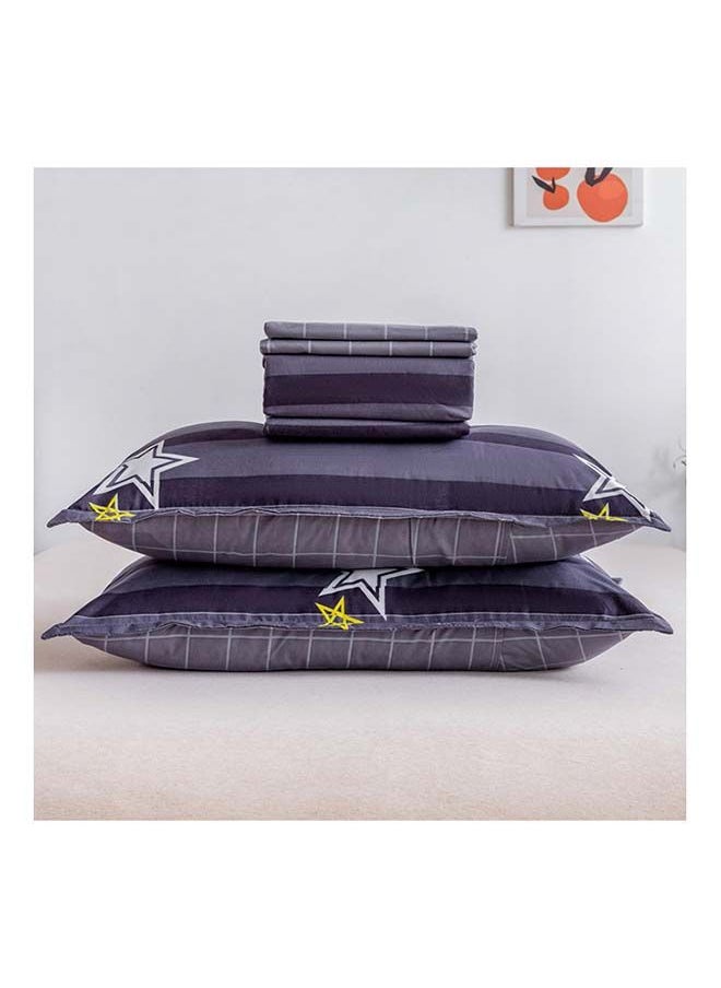 RISHAHOME 4-Piece Single Size Duvet Cover Set Microfibre Comet 1 Duvet Cover 160x210 cm; 1 Fitted Sheet 120x200x25 cm; 2 Pillow Cover 48x74cm Multicolor  - Image 2