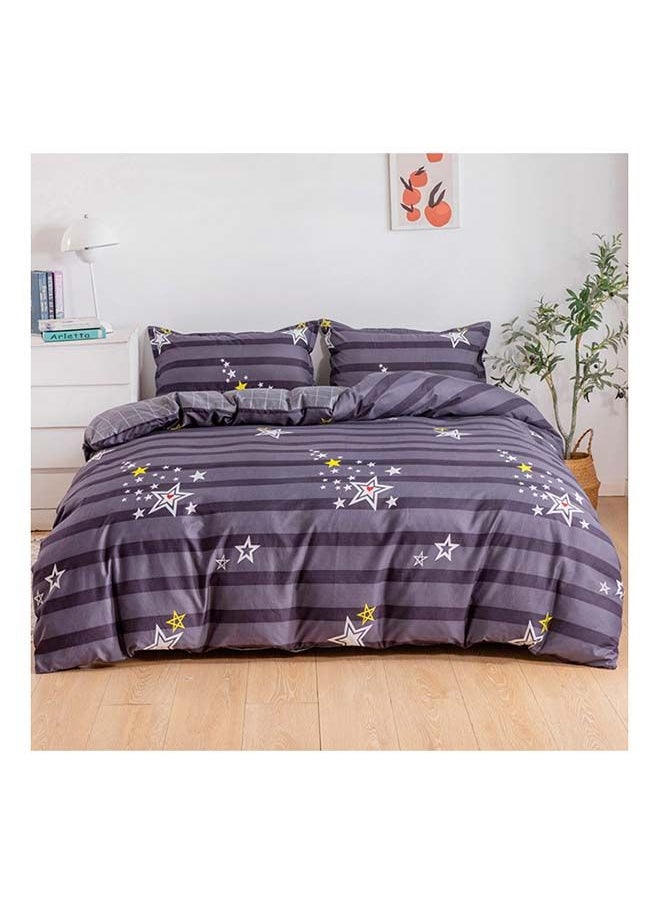 RISHAHOME 4-Piece Single Size Duvet Cover Set Microfibre Comet 1 Duvet Cover 160x210 cm; 1 Fitted Sheet 120x200x25 cm; 2 Pillow Cover 48x74cm Multicolor  - Image 1