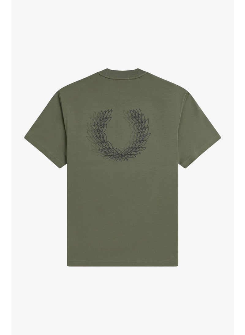 FRED PERRY قميص قصير الأكمام غير رسمي بياقة دائرية مع شعار مطرز من فريد بيري - Image 4