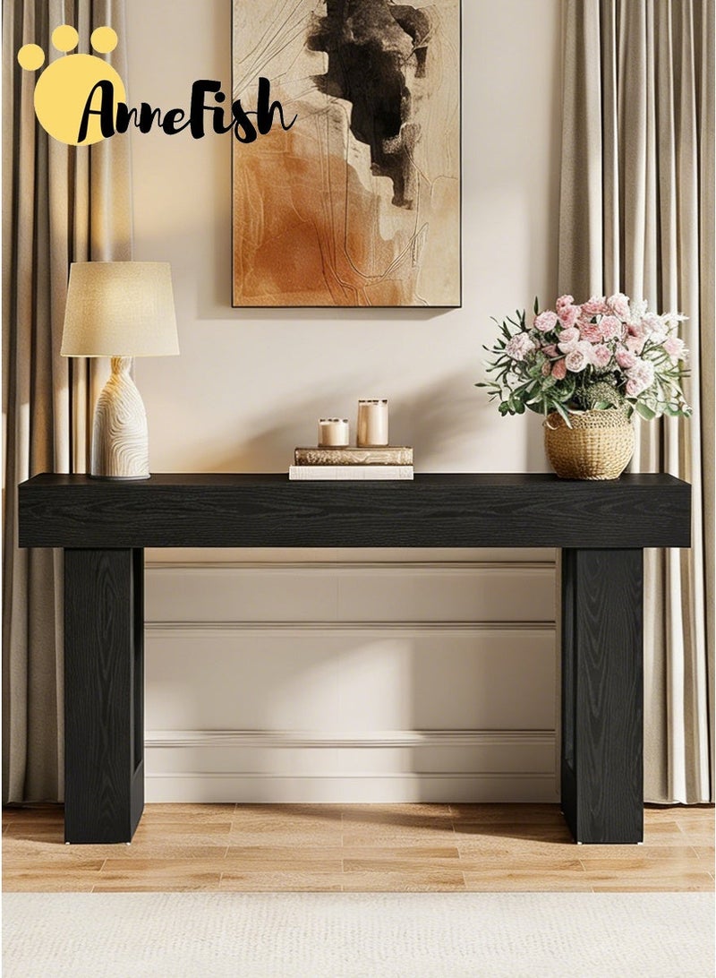 AnneFish 160*35*90cm Console Table with Power Outlet Farmhouse Long Entryway Couch Table Large Sofa Table Entry Foyer Hallway Table Behind Sofa Station Console Hallway Stand for Entrance Living Room - Image 5
