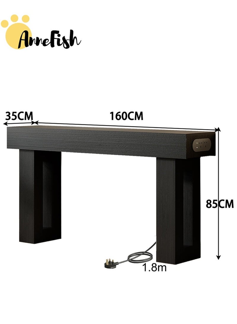 AnneFish 160*35*90cm Console Table with Power Outlet Farmhouse Long Entryway Couch Table Large Sofa Table Entry Foyer Hallway Table Behind Sofa Station Console Hallway Stand for Entrance Living Room - Image 4