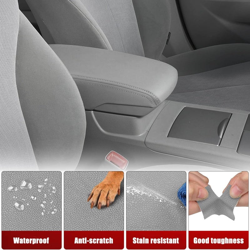 KBH غطاء مسند الذراع لوحدة التحكم المركزية من Auto Center لسيارة Toyota Camry 2007-2011، جلد فينيل مايكروفايبر، تقليم استبدال وحدة التحكم، رمادي (بدون غطاء) - Image 4