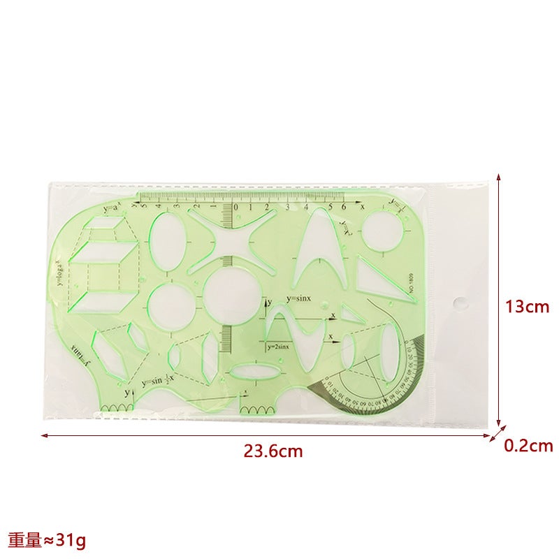 Golden Monkey Multi-Functional Drawing Template Geometric Mathematical Letter Combination Drawing Ruler Student Drawing Tool Collection - Image 1