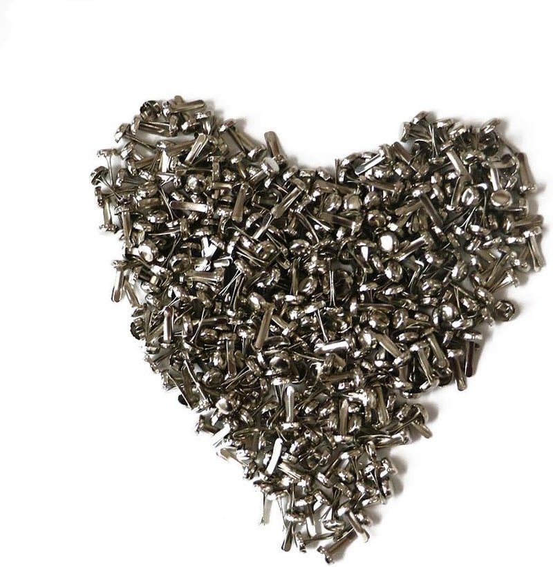 LGEGE YEJI 200pcs Silver Mini Metal Brad Paper Fastener for DIY Craft 5mm, Paper Crafts, Scrapbooking, Card Making - Image 1