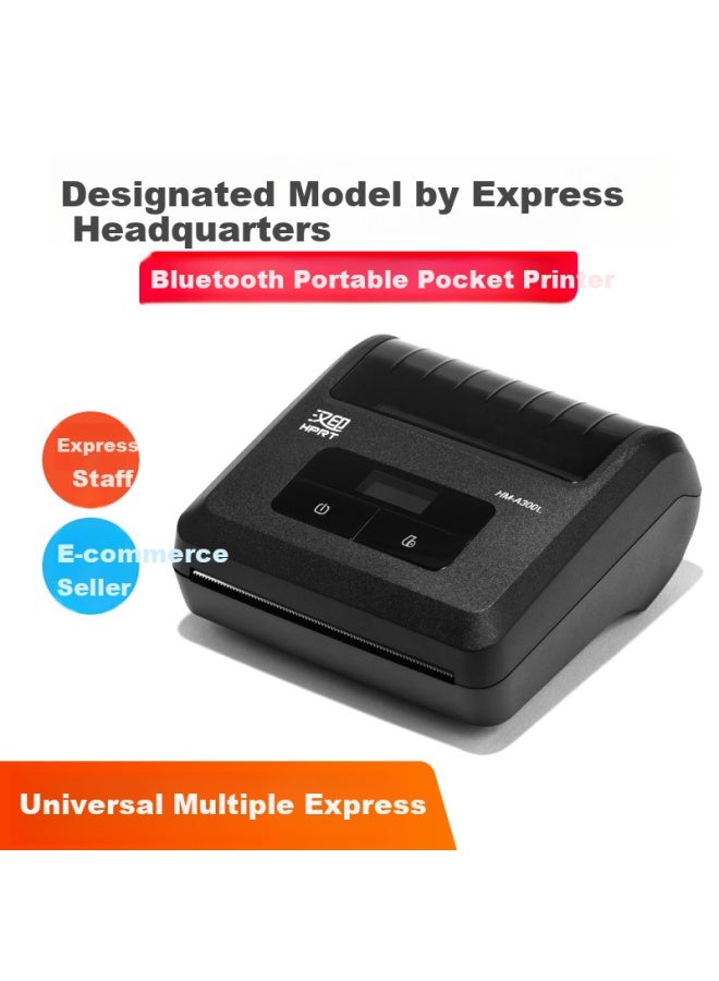 Hprt A300l Courier Portable Warehouse Label Pickup Code Mobile Bluetooth Universal Thermal Printer For Sto Express, Mama Post Station, Rabbit Express, And Face Express Delivery Label Printing Machine - Image 1