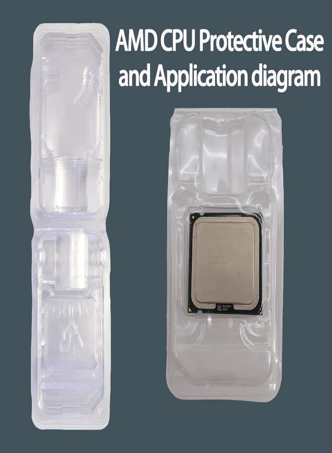 Daarcin 10pcs AMD CPU Protective Thicken Plastic Clamshell Case Trays Suitable with 10pcs Antistatic Bags and Labels (AMD) - Image 2