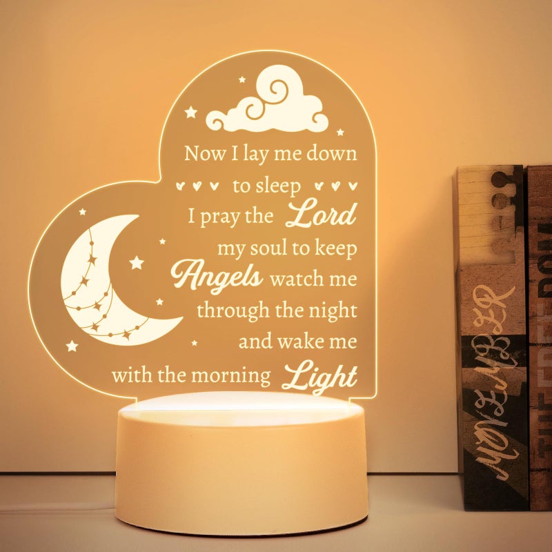 Hakumata Baptism Gifts for Girl Boy, Cozy Baby Nursery Night Light for Bedtime Prayer, Baby Christening Gifts for Boys Girls Kids, Dedication Baptismal Confirmation Gifts, Baby Room Decor, Baptism Decorations - Image 1