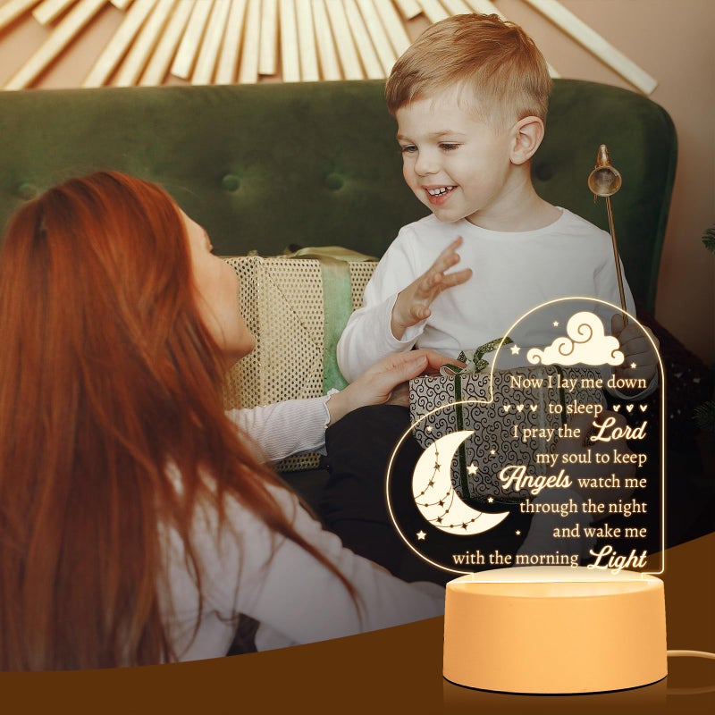 Hakumata Baptism Gifts for Girl Boy, Cozy Baby Nursery Night Light for Bedtime Prayer, Baby Christening Gifts for Boys Girls Kids, Dedication Baptismal Confirmation Gifts, Baby Room Decor, Baptism Decorations - Image 2