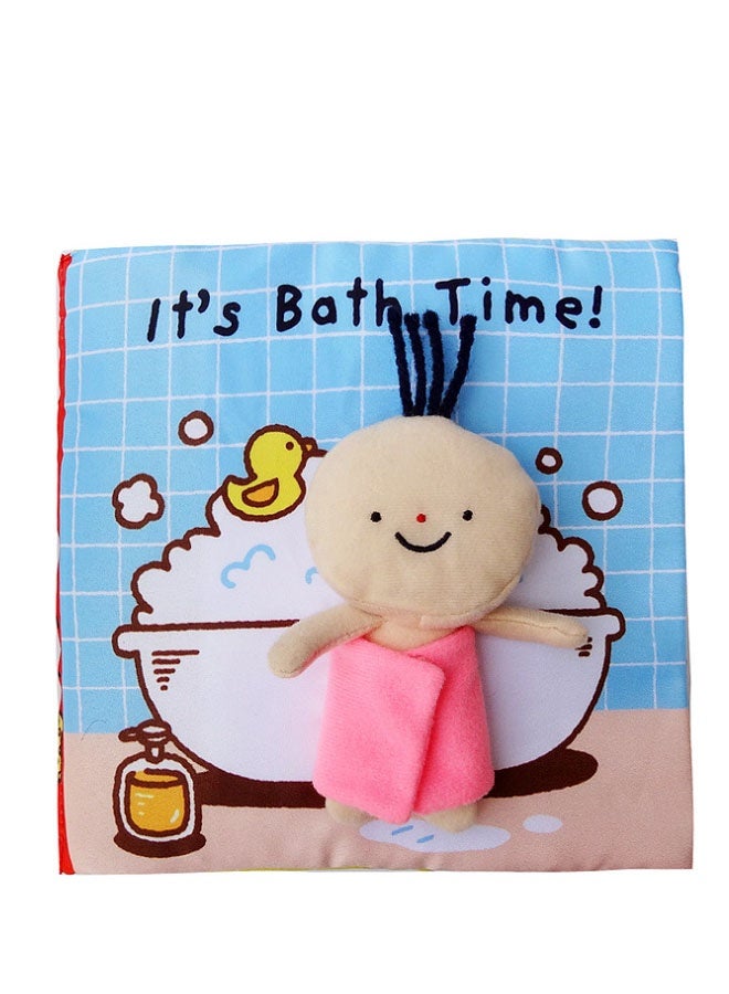 Early Education Puzzle Cloth Book Baby Toy New Early Education Puzzle Cloth Book Teach Bath And Bathroom Toddler Learning Sensory Story Book Life Skill Education 3D Cloth Books for Infants(Multicolour 18x18cm)  - Image 4