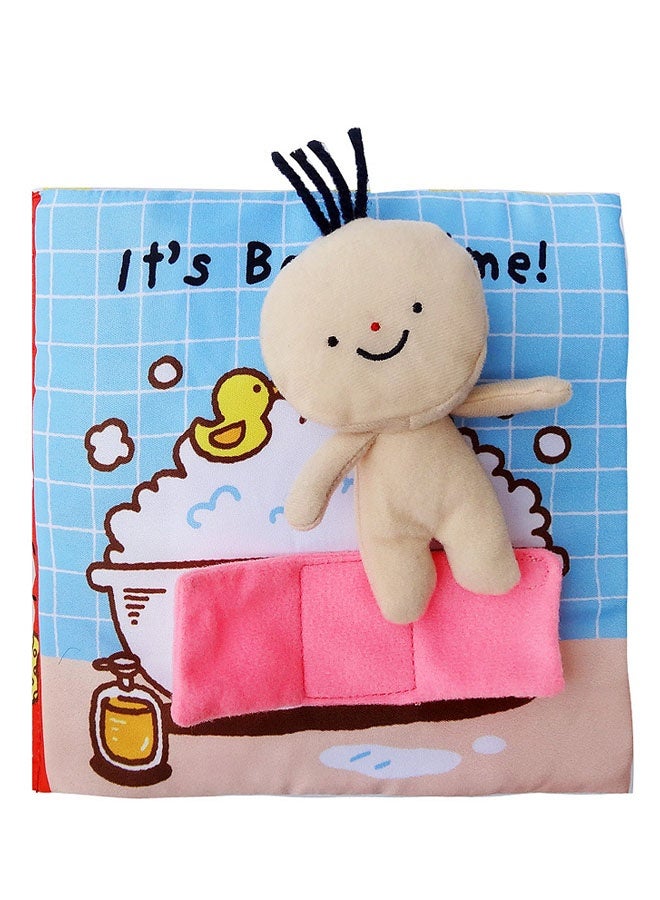 Early Education Puzzle Cloth Book Baby Toy New Early Education Puzzle Cloth Book Teach Bath And Bathroom Toddler Learning Sensory Story Book Life Skill Education 3D Cloth Books for Infants(Multicolour 18x18cm)  - Image 5
