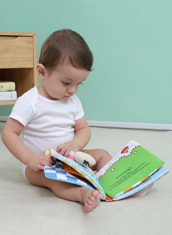 Early Education Puzzle Cloth Book Baby Toy New Early Education Puzzle Cloth Book Teach Bath And Bathroom Toddler Learning Sensory Story Book Life Skill Education 3D Cloth Books for Infants(Multicolour 18x18cm)  - Image 3