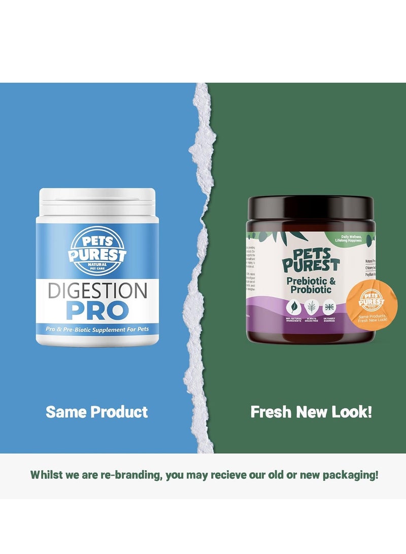 Pets Purest Digestive Prebiotic Probiotic for Dogs Cats and Pet 100 percent  Natural Fibre Digestion Enzymes Immune Support Supplement for Gut Health and Healthy Stools - Image 2
