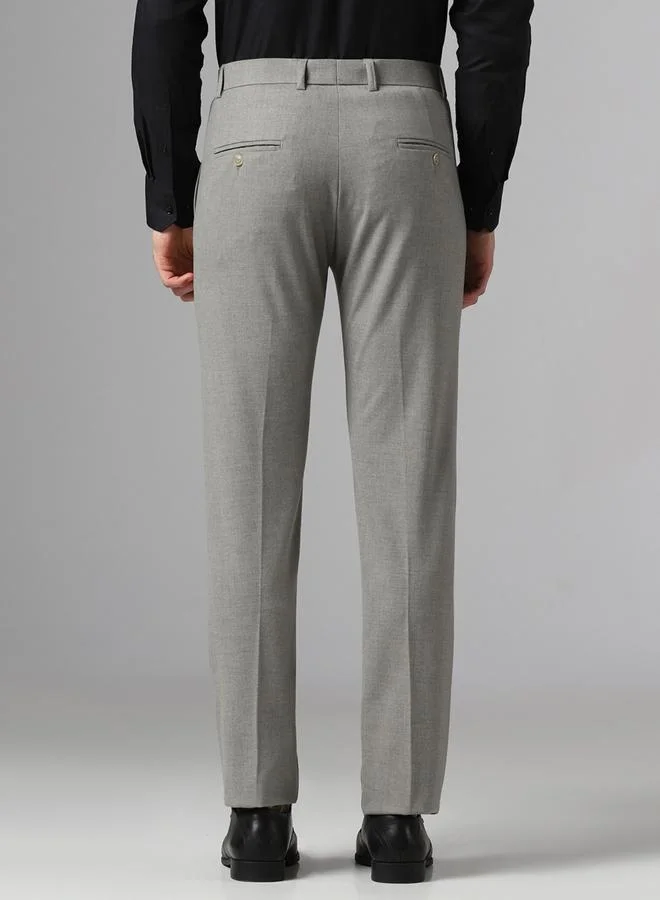 Take Two Men Grey Stretchable Formal Trousers