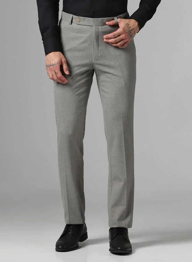 Take Two Men Grey Stretchable Formal Trousers