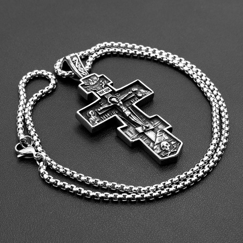 LILILEIDY Orthodox Cross Necklace for Men Women - Vintage Byzantine Crucifix Pendant, Stainless Steel Religious Christian Jewelry 1 - Image 4