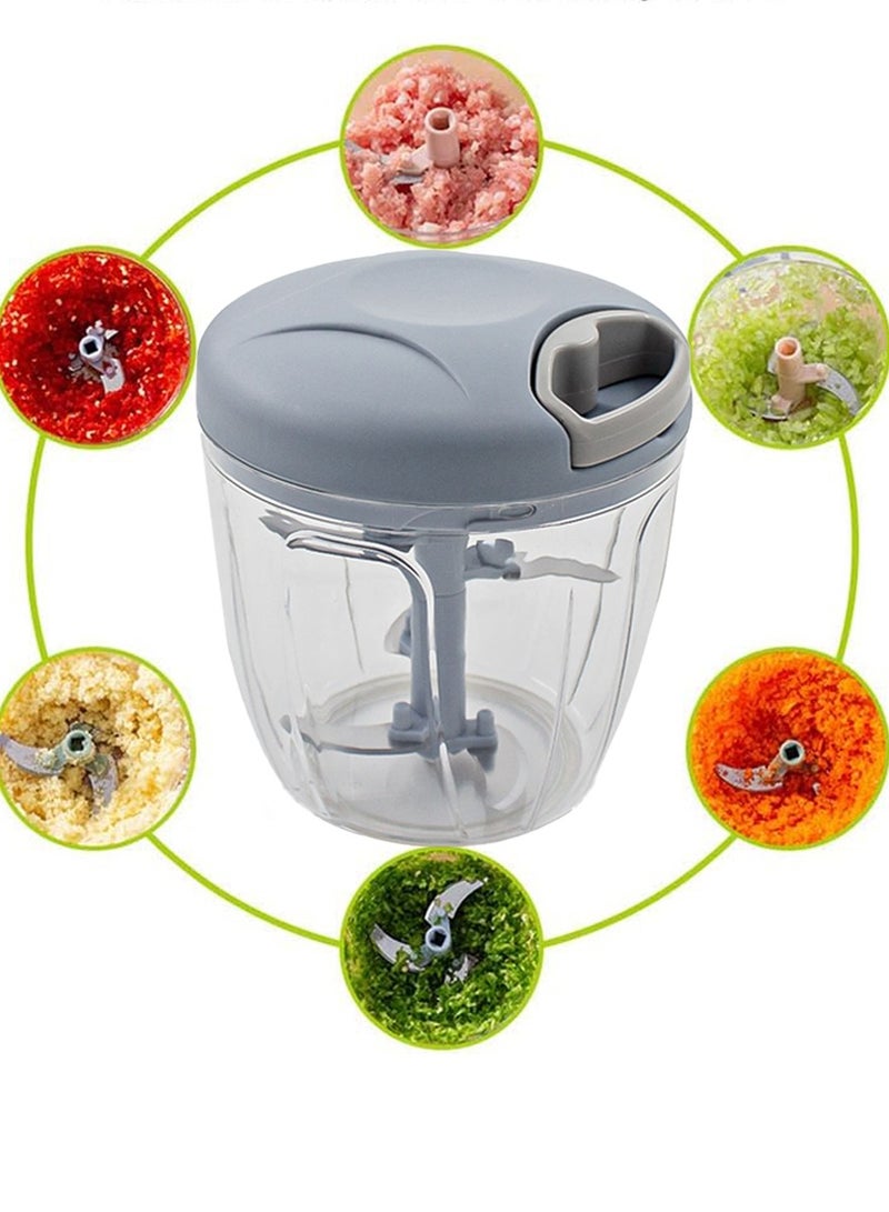 Smart Kitchen Manual Food Chopper Serves As Vegetable Cutter, Onion Cutter, Multi-Functional Chopper, Masher, Crusher, And Blender - Hand Pull Chopper Quick, Safe and Convenient - Image 1