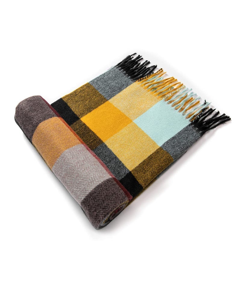 Villand Women's Wool Scarf - Cashmere Feel Winter Warm Checked Scarves for Women, Large Soft Thick Shawls and Wraps with Gift Box (Autumn Check) - Image 4