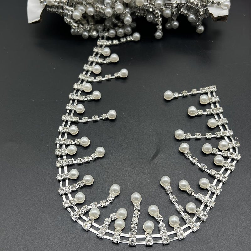 Rhinestone Fringe Chain 19.69inch for Sewing Clothing Decor - Image 1