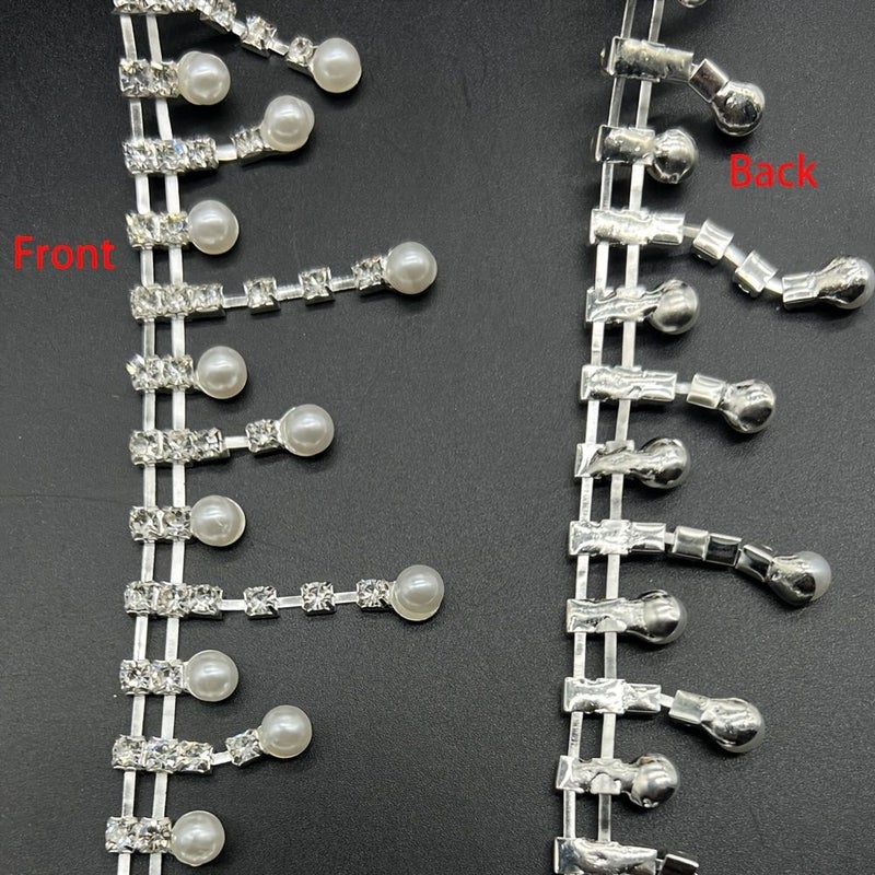 Rhinestone Fringe Chain 19.69inch for Sewing Clothing Decor - Image 2