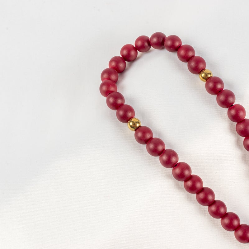 Maron Alabaster Stone Prayer Bead of 33 Beads - Image 2