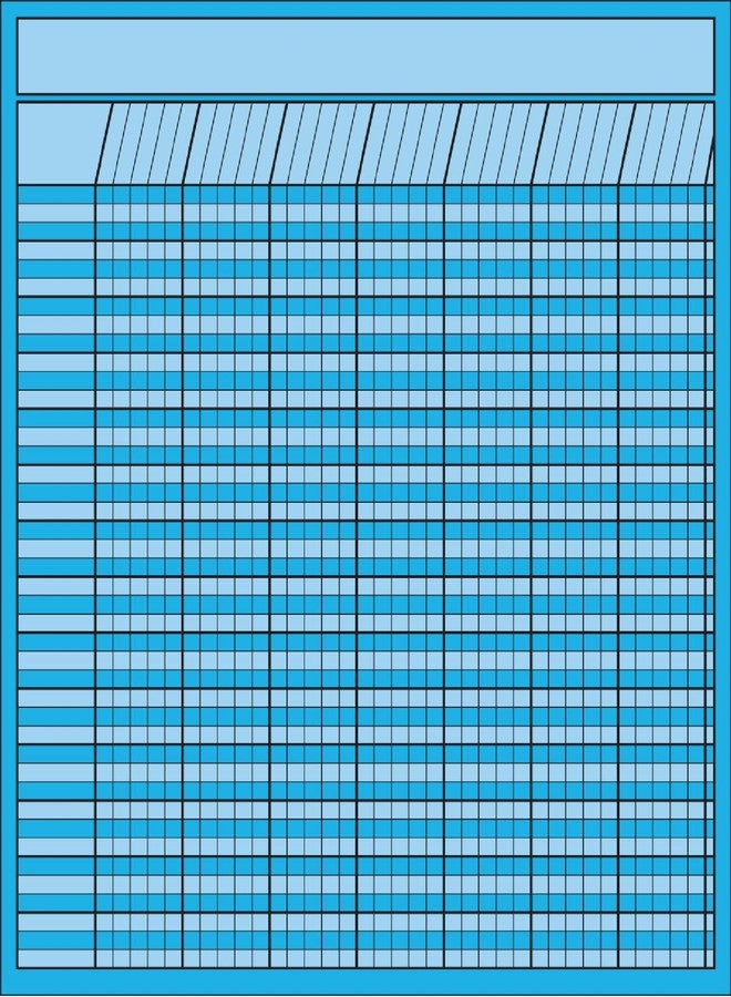 SHAPES ETC. Vertical Blue Laminated Dry Erase Incentive Chart, Multi Use for Tracking Goals, Chores, Classroom Assignments, Responsibilities - Image 1