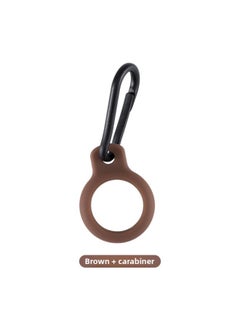 Suitable For Apple Airtag Silicone Protective Case Tracker Silicone Protective Case Anti-lost Airtags Protective Case-Color:082 Short Brown + Mountaineering Buckle