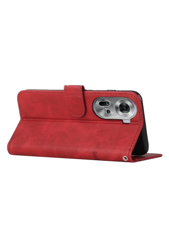 S-TOP Case For OPPO Reno11 5G Global Stitching Calf Texture Buckle Leather Phone Case - Image 4