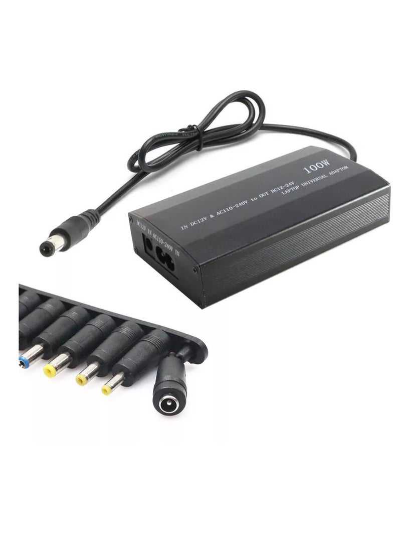 Terabyte Laptop Notebook Power 100W Universal Charger with Car Charger & AC Power Adapter & 8 Power - Image 1