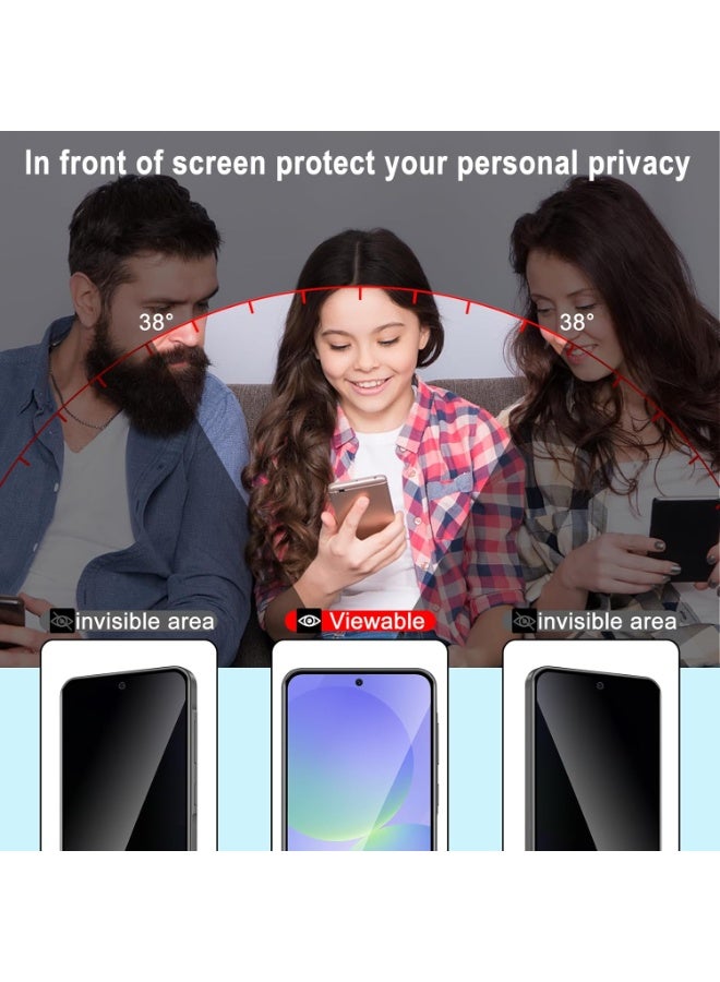 Yunpy [2+1 Packs] for Samsung Galaxy A57 Privacy Tempered Glass Screen Protector with Camera Lens Film, Including 2 Pack Privacy Front Glass and 1 Pack Camera Lens Film, 9H Hardness HD Clear Anti-Scratch Anti-Fingerprint Bubble-Free Case Friendly Screen Protector - Image 5