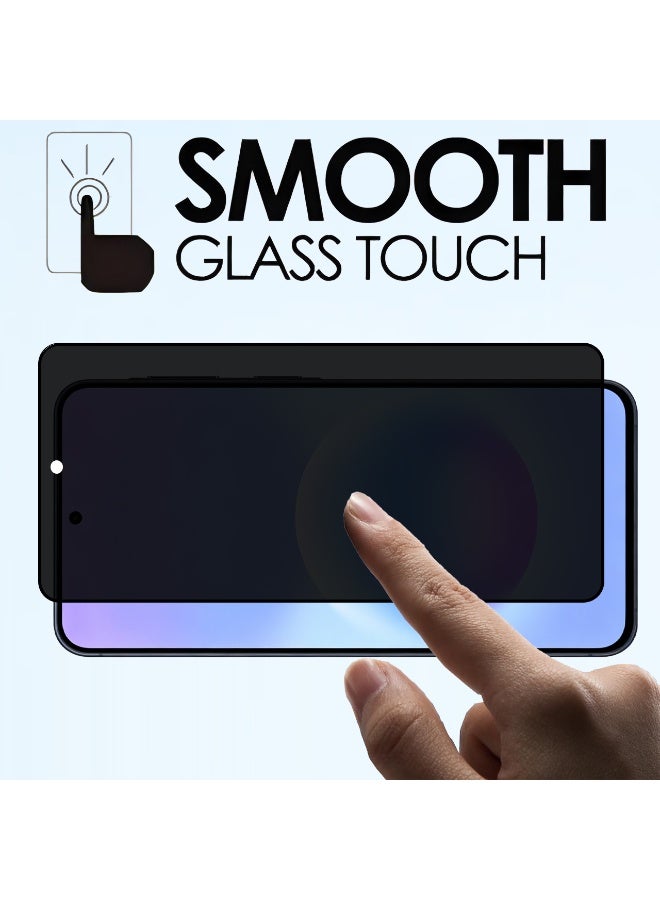 Yunpy [2+1 Packs] for Samsung Galaxy A57 Privacy Tempered Glass Screen Protector with Camera Lens Film, Including 2 Pack Privacy Front Glass and 1 Pack Camera Lens Film, 9H Hardness HD Clear Anti-Scratch Anti-Fingerprint Bubble-Free Case Friendly Screen Protector - Image 4